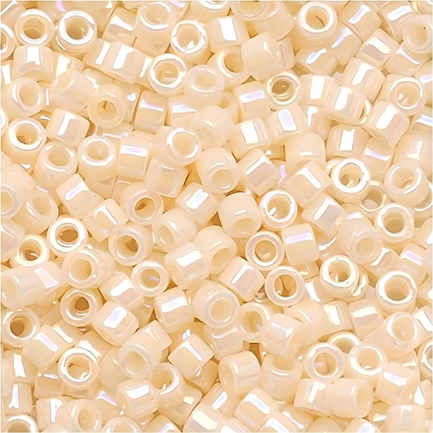 DB157 Miyuki Delica Seed Beads 11/0 Opaque Cream AB 7GM