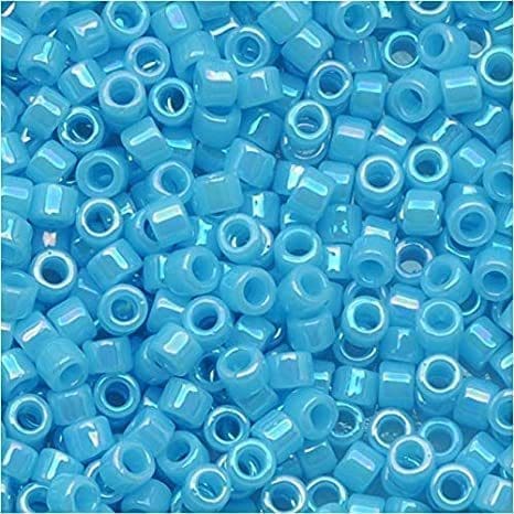 DB0164 Miyuki Delica Seed Beads Size 11/0 Opaque Light Blue AB 7.2GM
