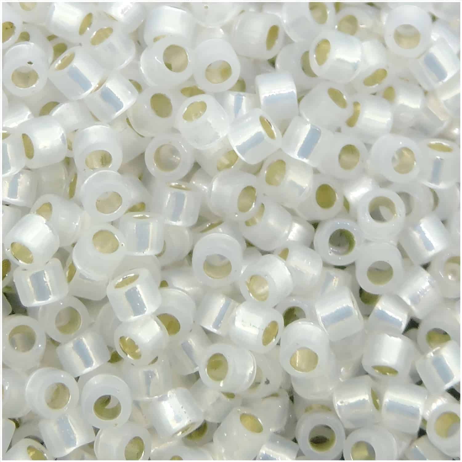 DB0221 Miyuki Delica Seed Beads 11/0 Gilt Lined White Opal 7GM