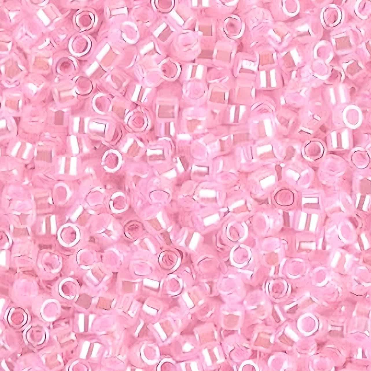 DB0244 Miyuki Delica Seed Beads 11/0 Lined Crystal / Pink Ceylon 7.2GM