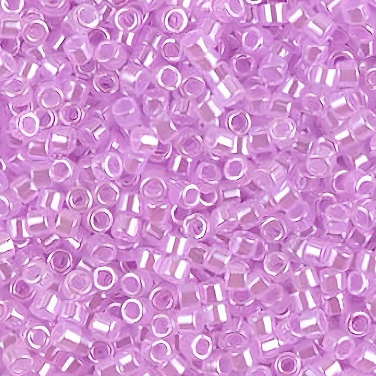 DB0248 Miyuki Delica Seed Beads Size 11/0 Lined Crystal / Pale Lilac 7GM