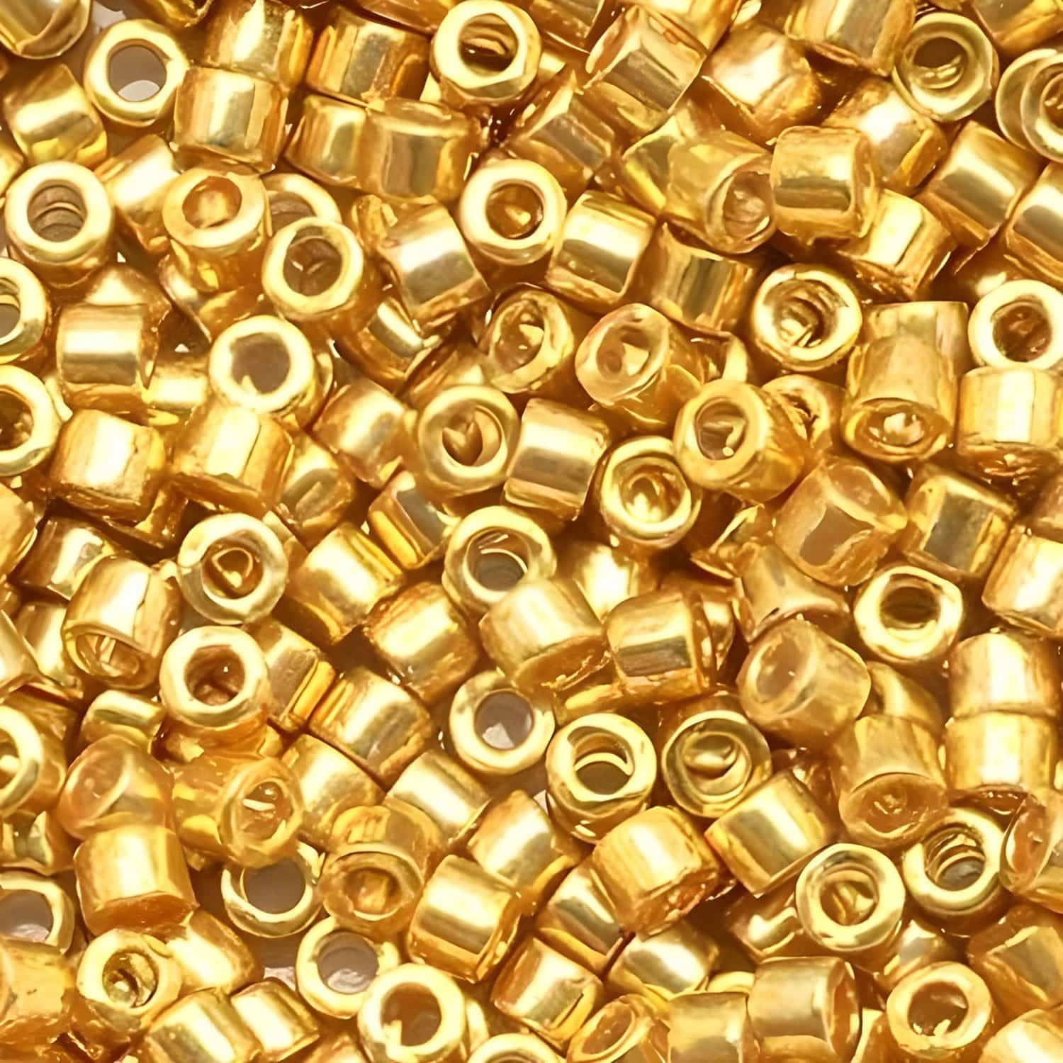 DB0410 Miyuki Delica Seed Beads 11/0 Galvanized Yellow Gold 7GM