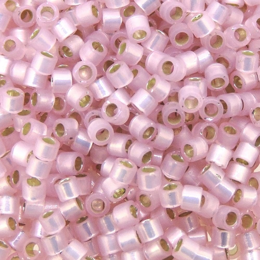 DB624 Miyuki Delica Seed Beads 11/0 Silver-Lined Light Pink Alabaster 7.2GM