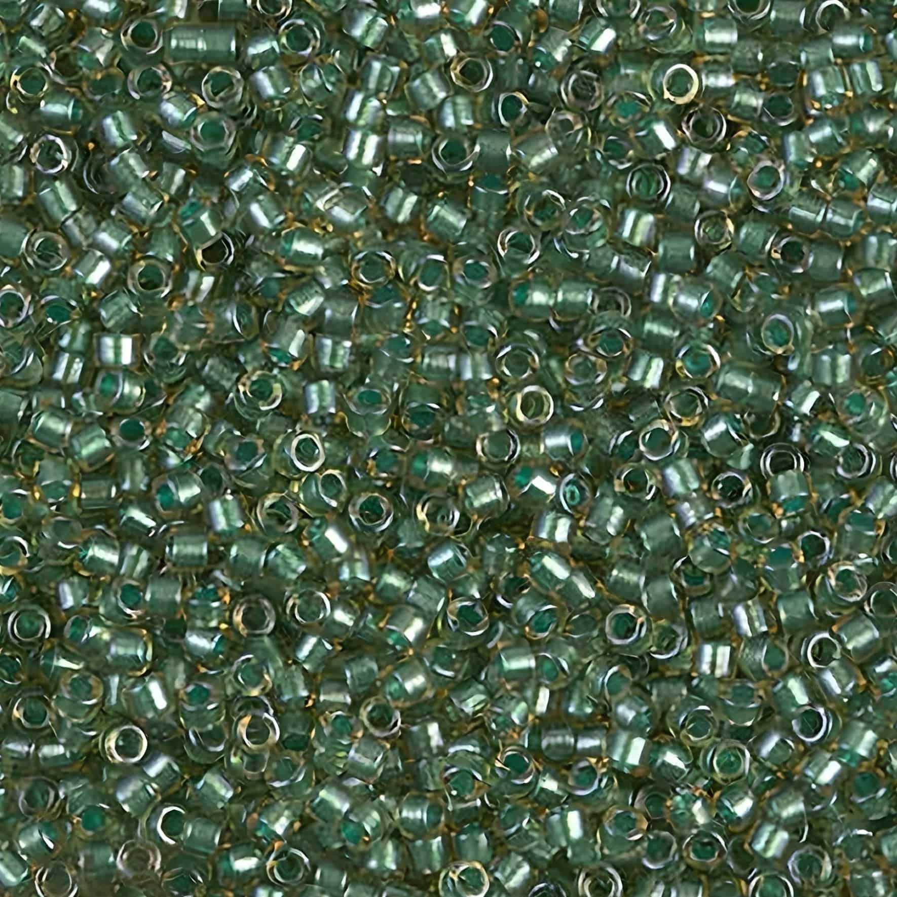 DB0917 Miyuki Delica Seed Beads 11/0 Sparkling Light Green Lined Topaz 7.2GM