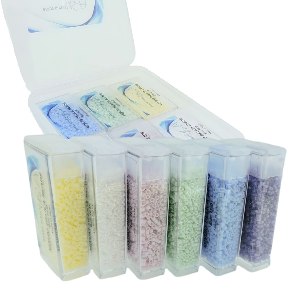 Set of 6 Colors, 60GM – Miyuki Delica Beads Size 11/0 – Soft Pastels Collection