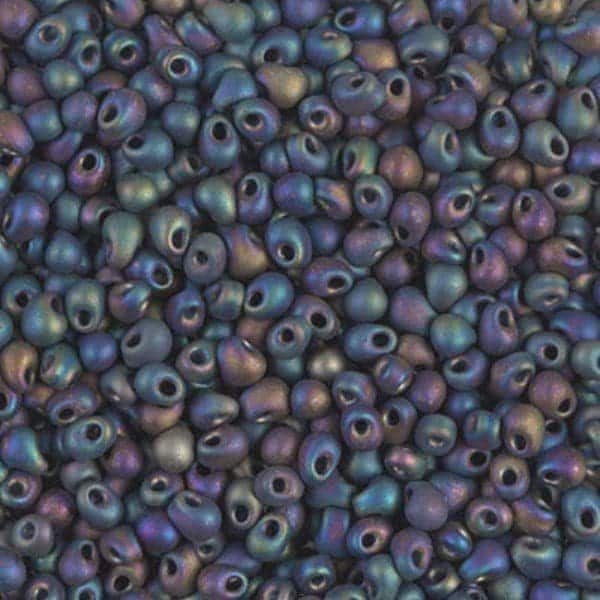 Miyuki Drop Beads 2.8mm Matte Black AB 9GM