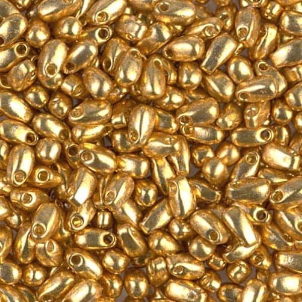 Miyuki Long Drop Beads 5.5mm x 3mm Duracoat Galvanized Gold 25GM