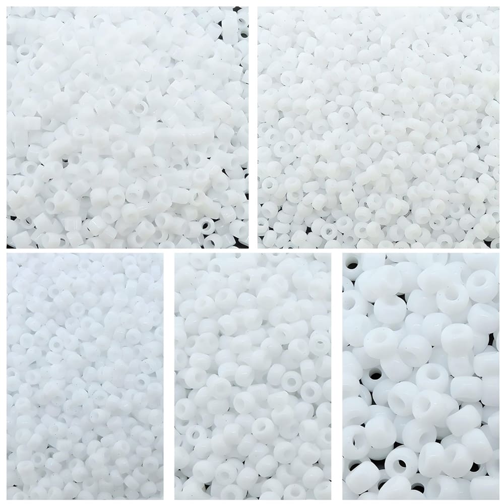 Miyuki Multipack Seed Beads, 5 Sizes, Opaque White