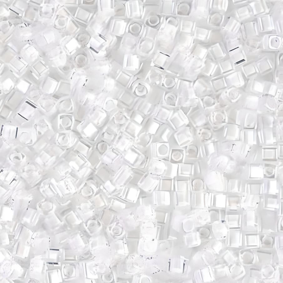 Miyuki Square Seed Beads 1.8mm White Lined Crystal 8.2GM