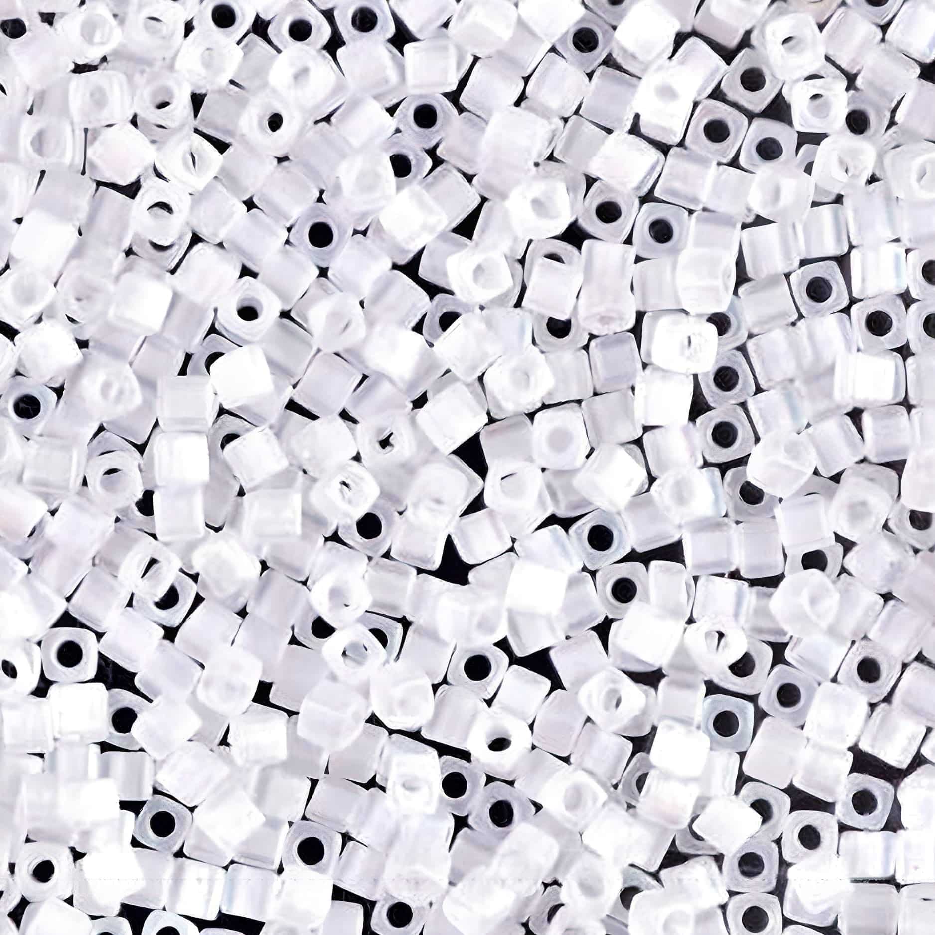 Miyuki Square Seed Beads 1.8mm, Matte Crystal AB 8.2GM