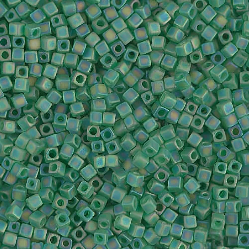 Miyuki Square Seed Beads 1.8mm, Transparent Aqua AB 8.2GM