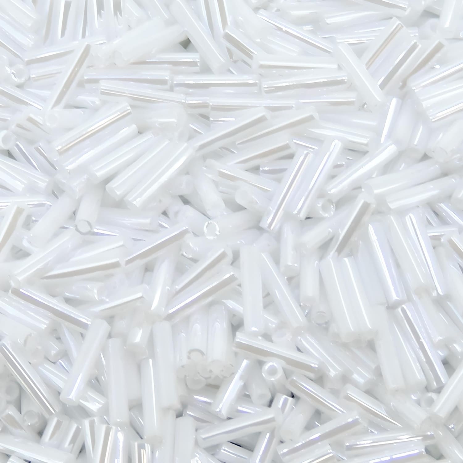 Miyuki Slender Bugle Beads 6mm x 1.3mm 13GM White Pearl