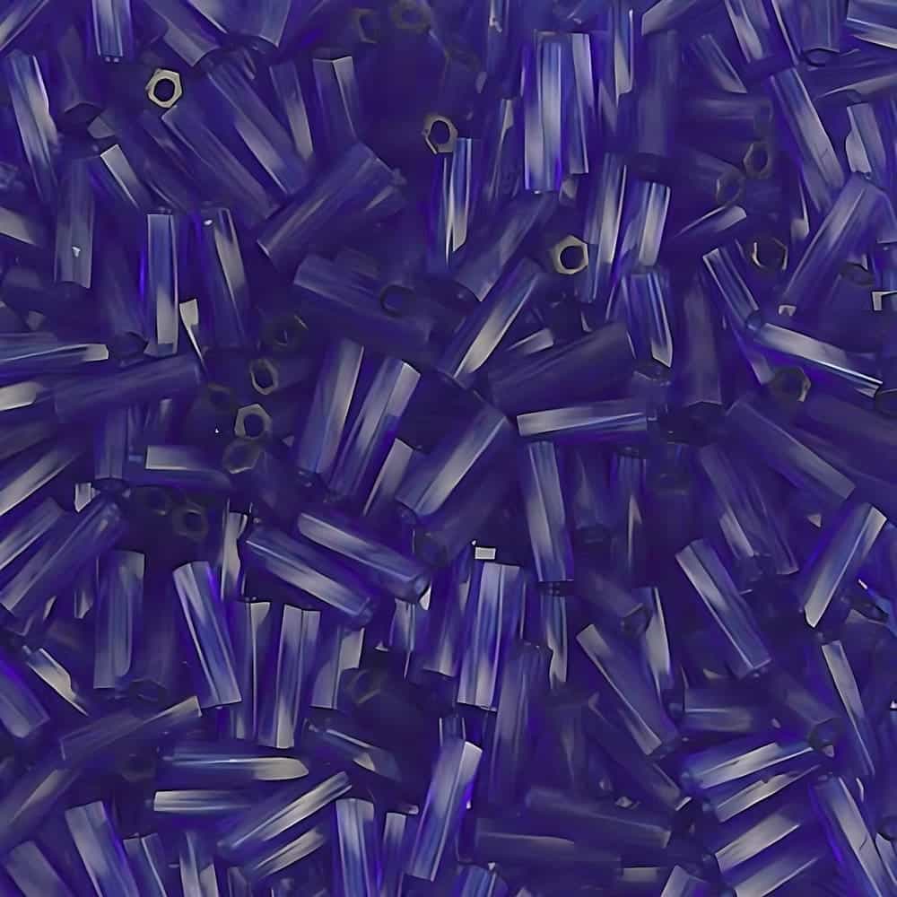 Miyuki Twisted Bugle Beads 6mm 17.5GM Transparent Dark Cobalt Blue