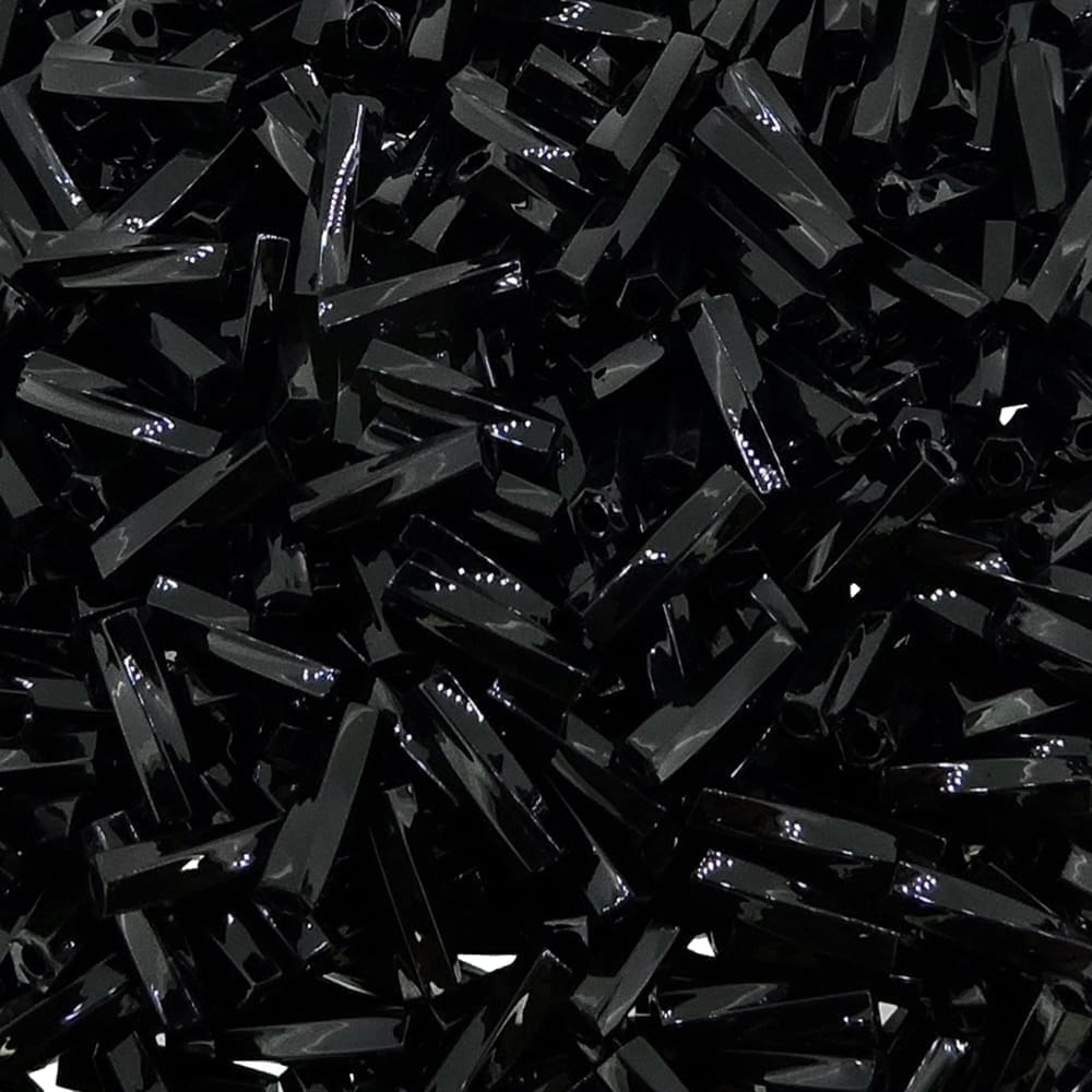 Miyuki Twisted Bugle Beads 6mm 17.5GM Jet Black