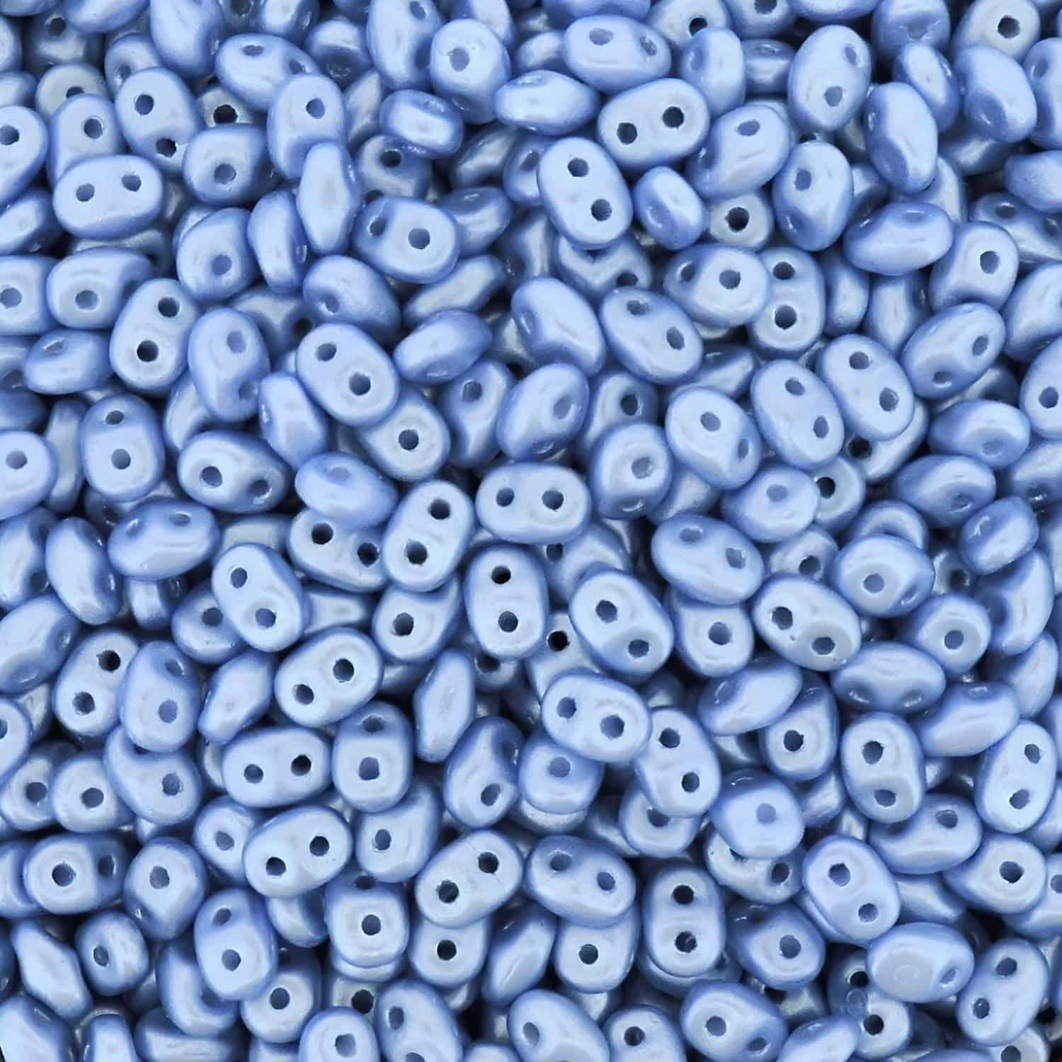 SuperDuo Beads Two-hole 5×2.5mm Pastel Light Sapphire Blue 22.5GM