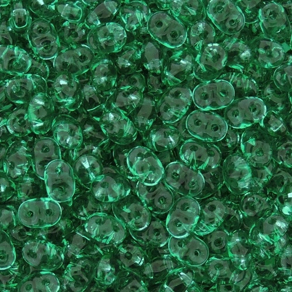 SuperDuo Beads Two-hole 5×2.5mm Emerald Green 22.5GM