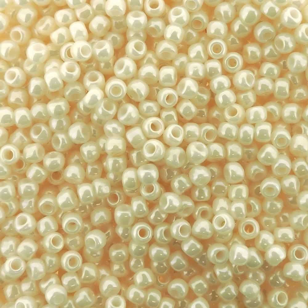 Toho Seed Beads Round Size 11/0 28GM Opaque Luster Light Cream 11-123L