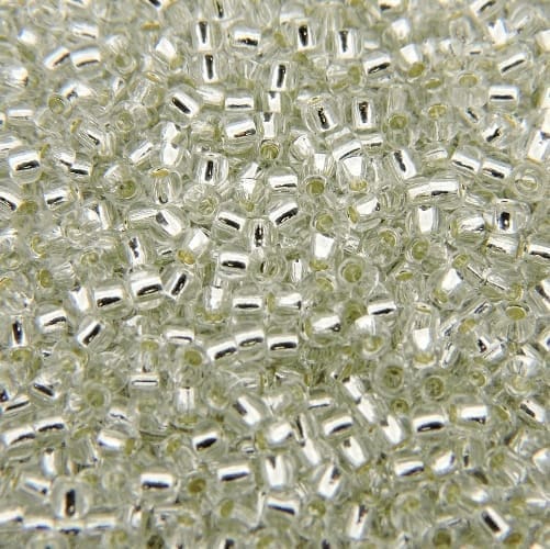 Toho Seed Beads Round Size 11/0 28GM Silver Lined Crystal