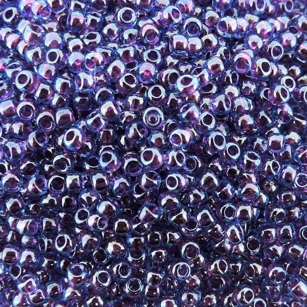 Toho Seed Beads Round Size 11/0 28GM Purple Lined Aqua 11-252