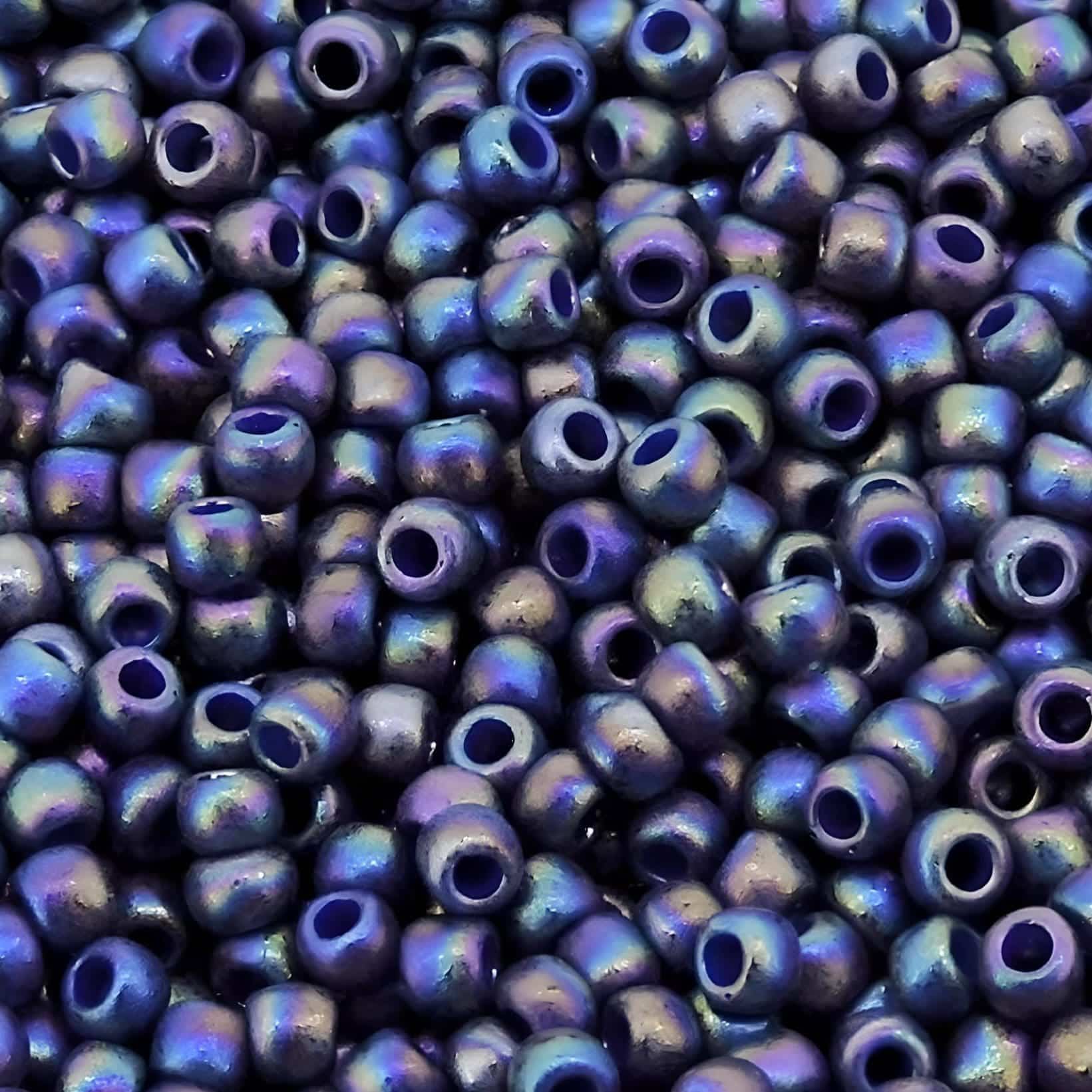 Toho Seed Beads Round Size 11/0 28GM Semi-Glazed Rainbow Navy Blue 11-2637F