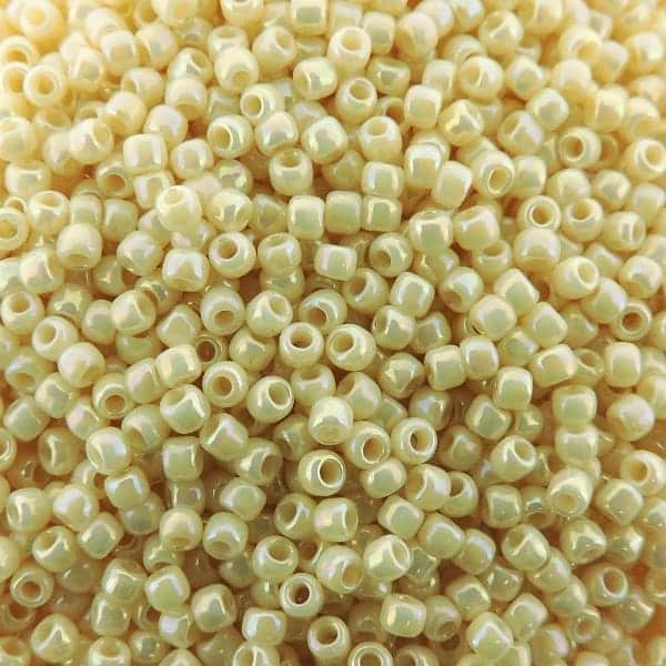 Toho Seed Beads Round Size 11/0 28GM Opaque Light Beige Rainbow