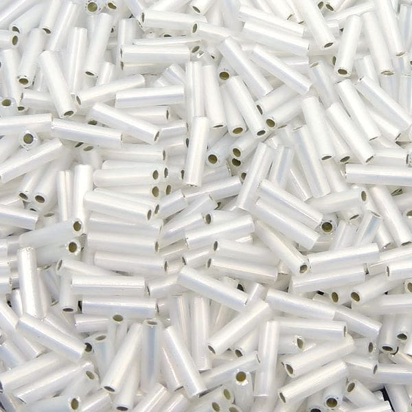 Miyuki Bugle Beads Size #2, 6mm, 17GM Gilt Lined Opal