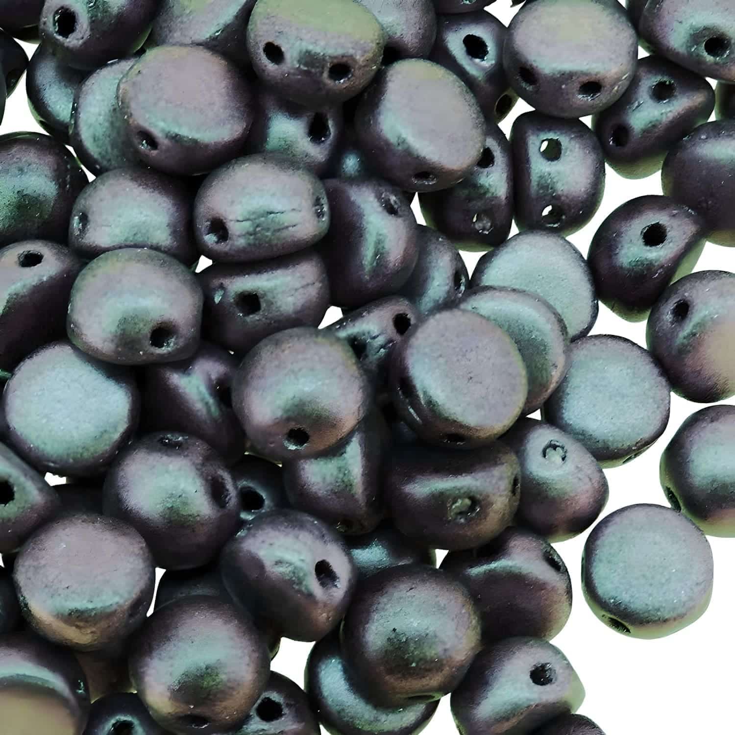 Cabochon Beads 6mm 2-Hole Polychrome Mix Berry 20pcs