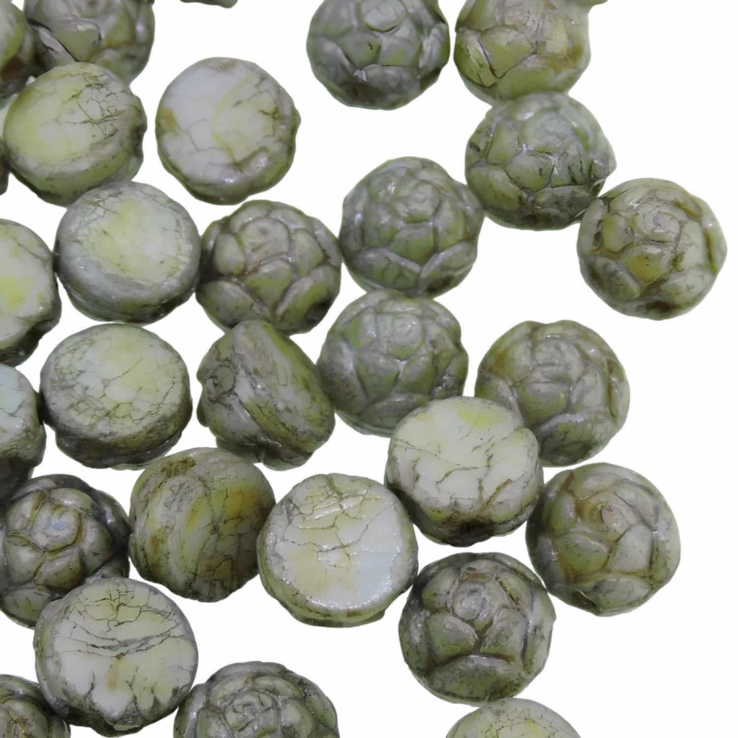 Rosetta Cabochon Beads 2-Hole 6mm 20pcs – Chalk Lazure Blue