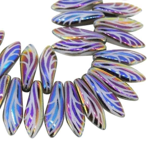 Dagger Beads 5x16mm White Luster Wing Sliperit 25pcs