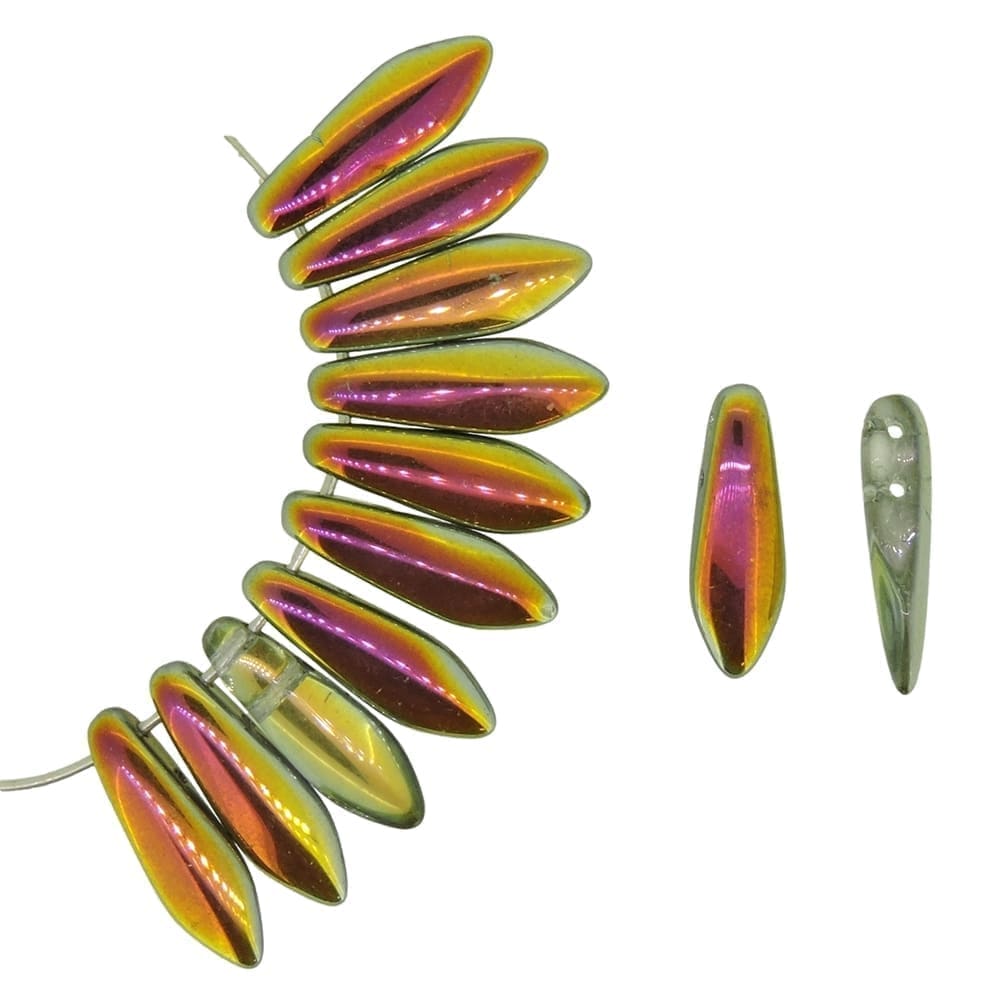 Dagger Beads 2-Hole 5x16mm Crystal Marea 25pcs