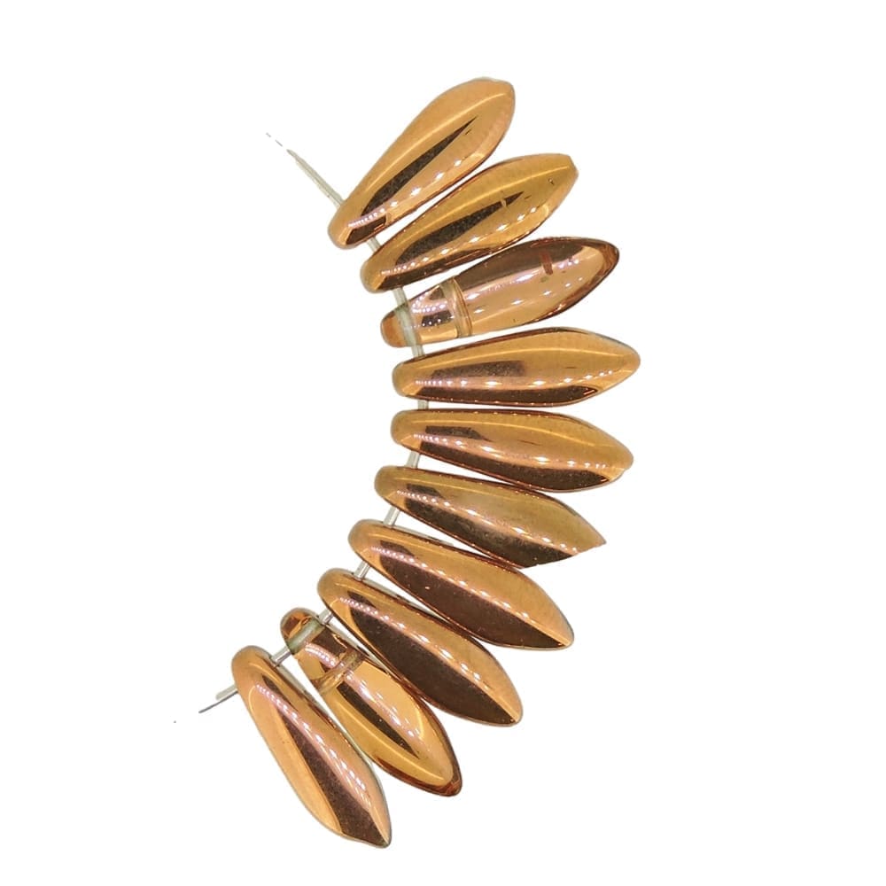 Dagger Beads 2-Hole 5x16mm Crystal Capri Gold