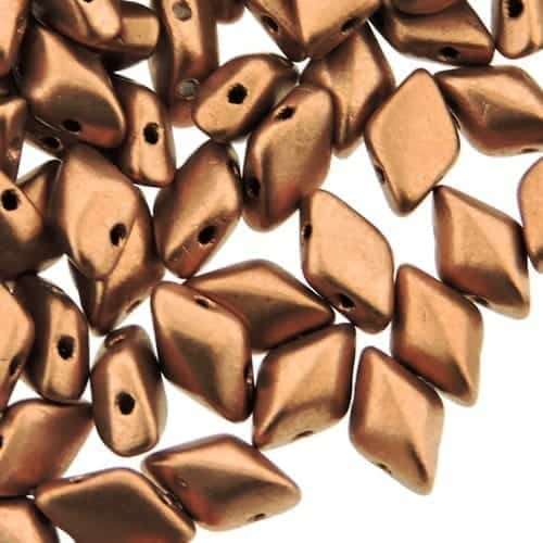 GemDUO 2-Hole beads 8x5mm 10GM – Matte Metallic Bronze Copper