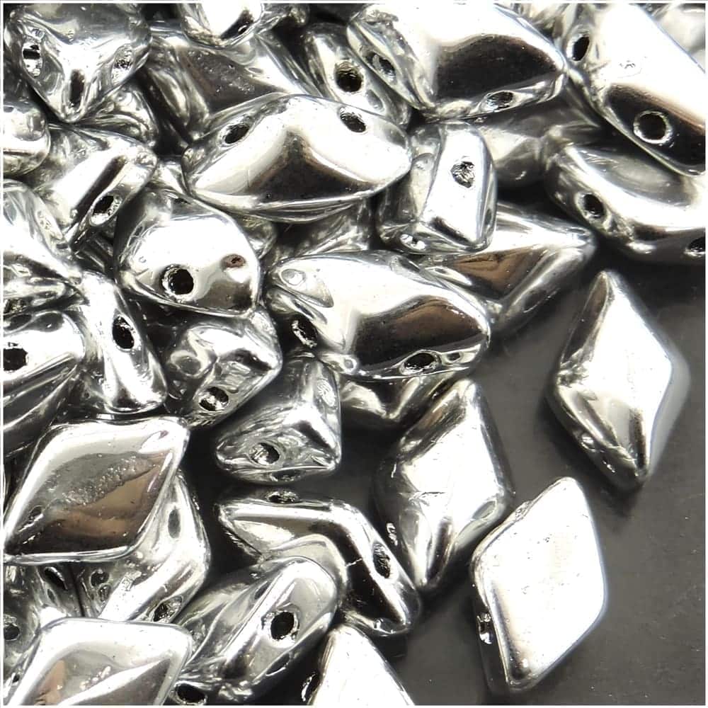GemDuo Beads 2-Hole 8x5mm 10GM – Full Labrador Silver