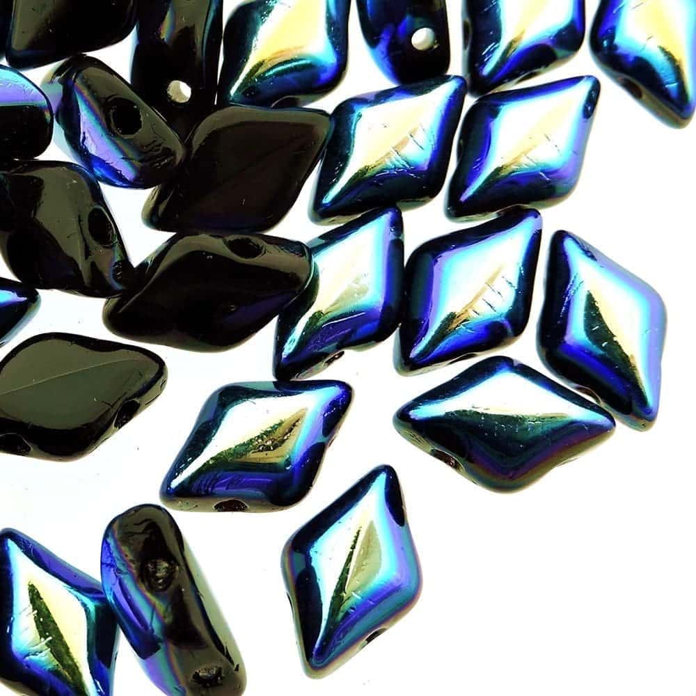 GemDUO 2-Hole beads 8x5mm 10GM – Jet Black AB