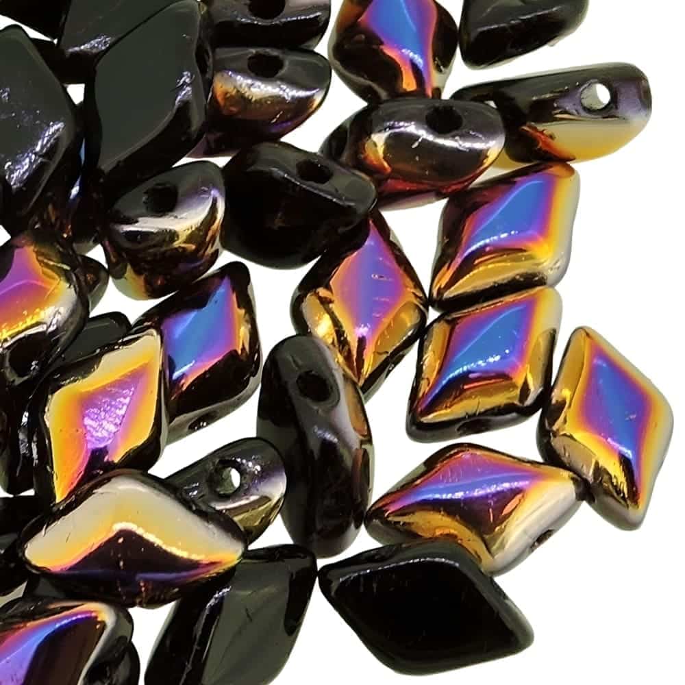 GemDUO 2-Hole beads 8x5mm 10GM – Jet Sliperit