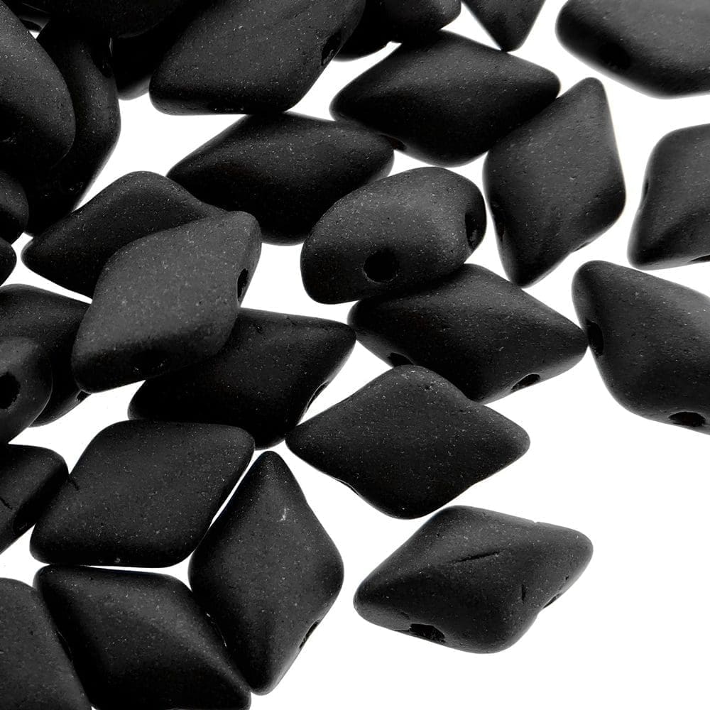 GemDUO 2-Hole beads 8x5mm 10GM – Jet Black Matte