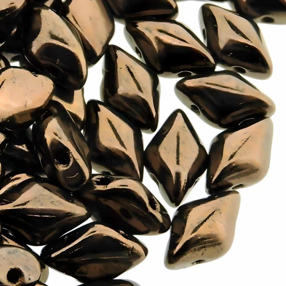 GemDuo Beads 2-Hole 8x5mm 10GM – Jet Bronze