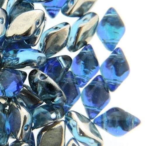 GemDUO 2-Hole beads 8x5mm 10GM – Backlit  Aqua / Pink