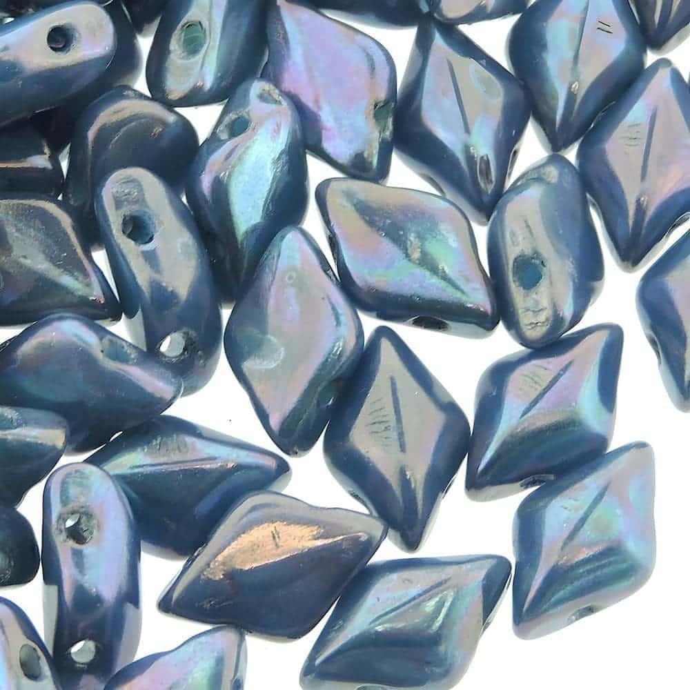 GemDUO 2-Hole beads 8x5mm 10GM – Turquoise Blue Nebula