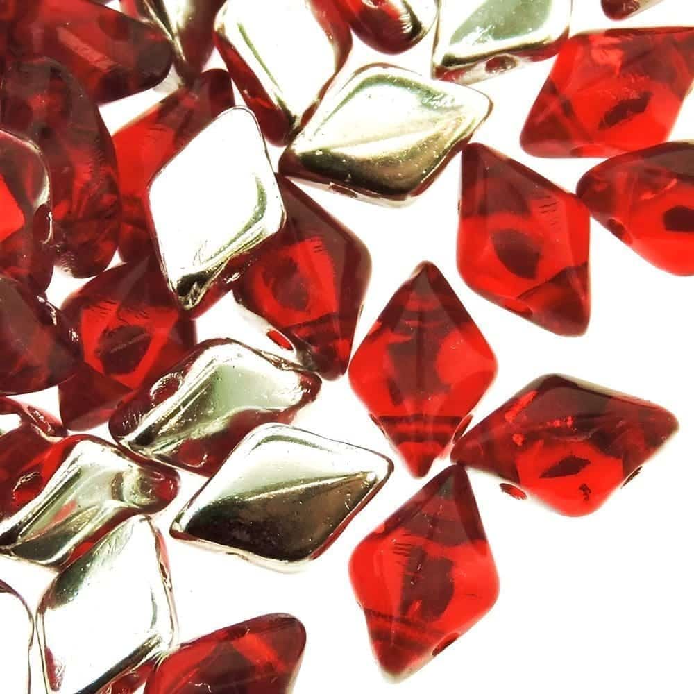 GemDUO 2-Hole beads 8x5mm 10GM – Backlit Ruby Red