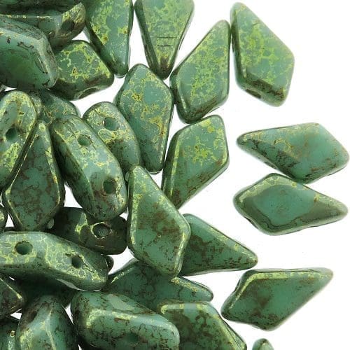 Kite Beads 2-Hole 9x5mm 9GM – Turquoise Green Lumi