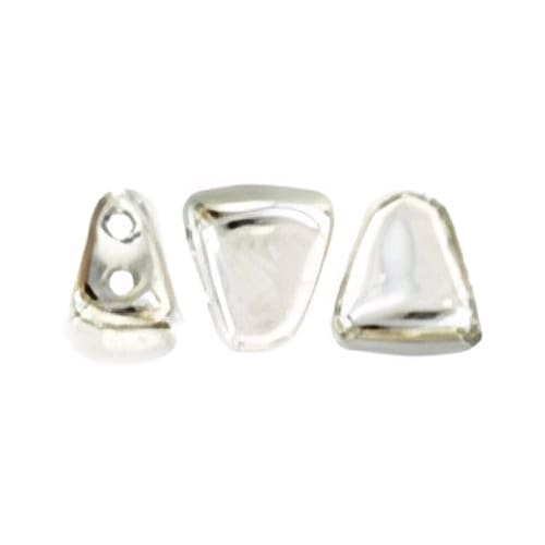 Czech Nib-bit Beads 6x5mm Silver Labrador, 2.5″ Tube