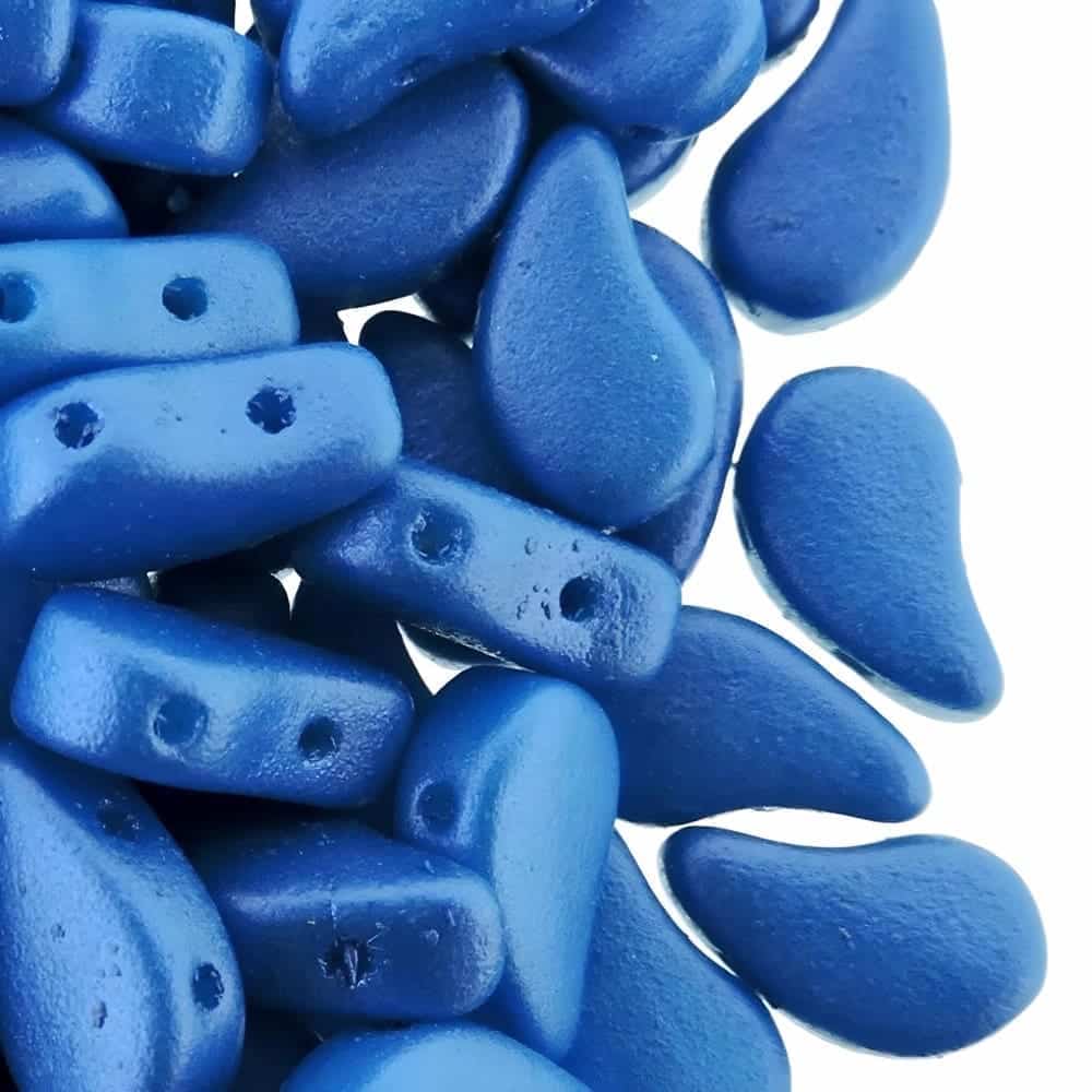 Paisley Duo Beads Czech Glass 8x5mm 10GM Tutti Frutti Blue Raspberry
