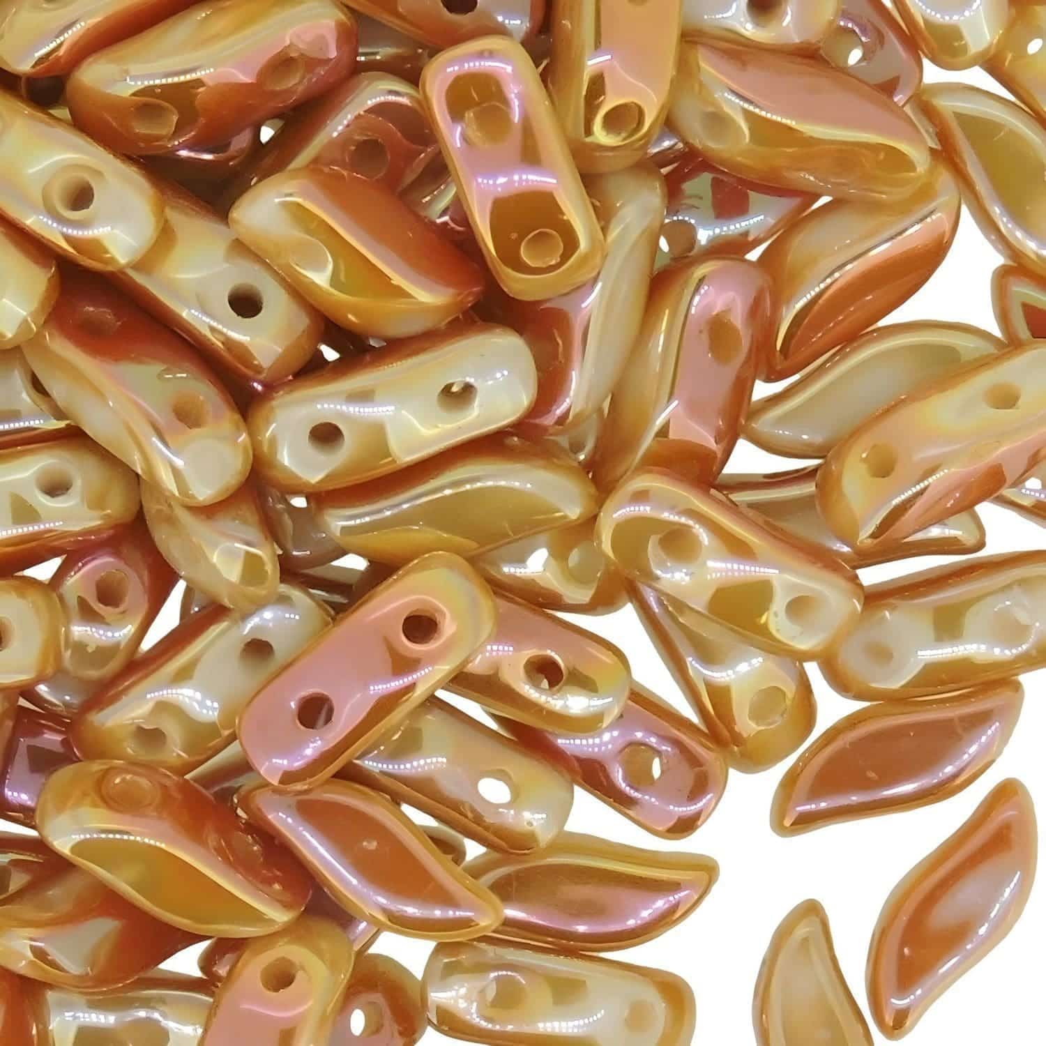 StormDuo Beads 3x7mm, Chalk Full Apricot Medium 12GM/100pcs