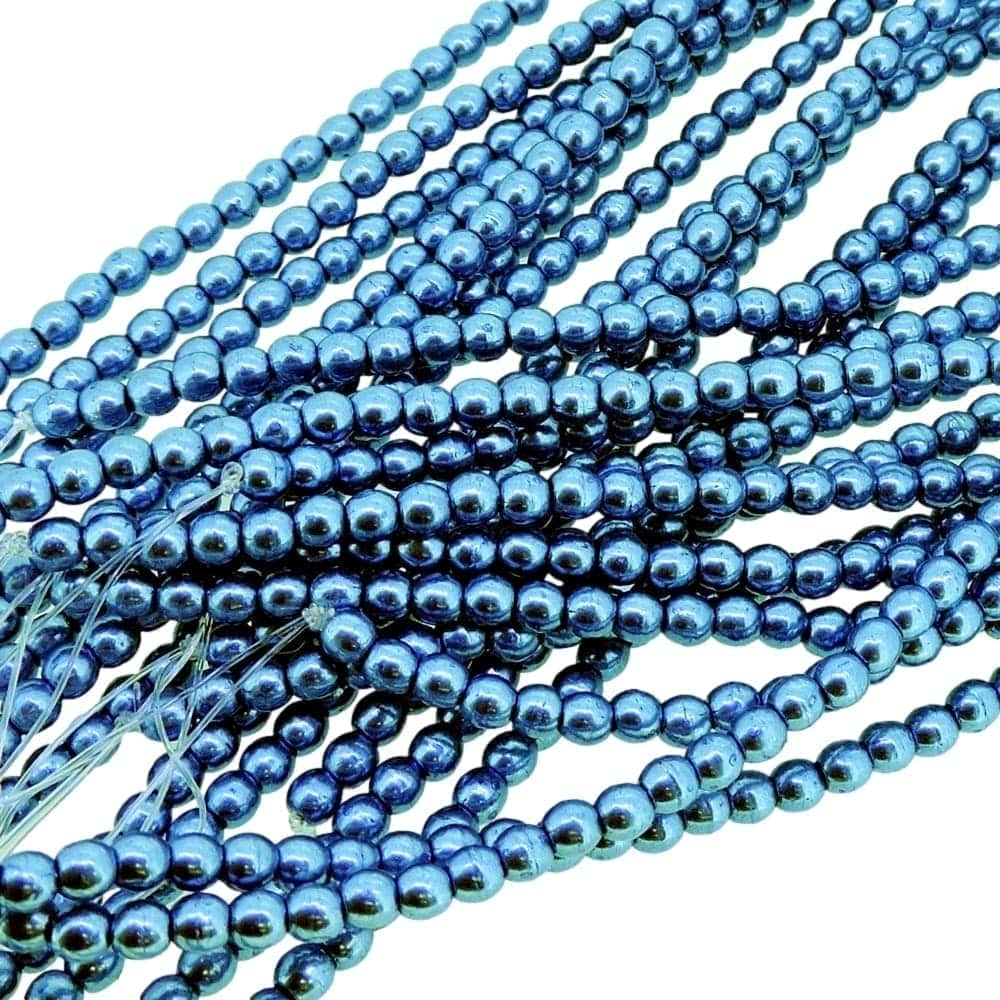 Czech Round Druk Beads 3mm – Saturated Metallic Little Boy Blue 100pcs