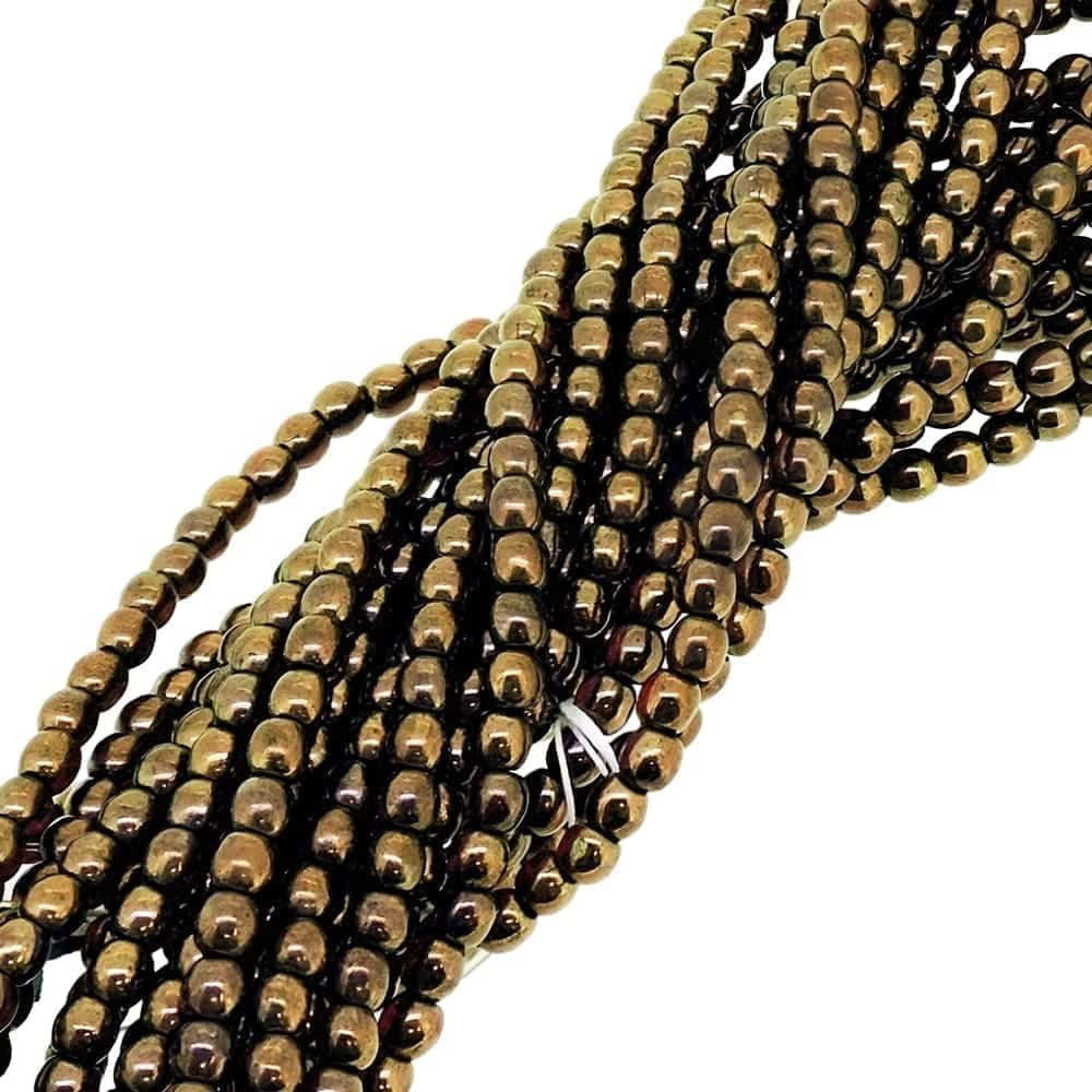 Czech Round Druk Beads 3mm – Siam Ruby Copper Picasso 100pcs