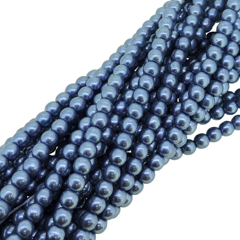 Czech Round Druk Beads 4mm – Saturated Metallic Slate Blue 100pcs