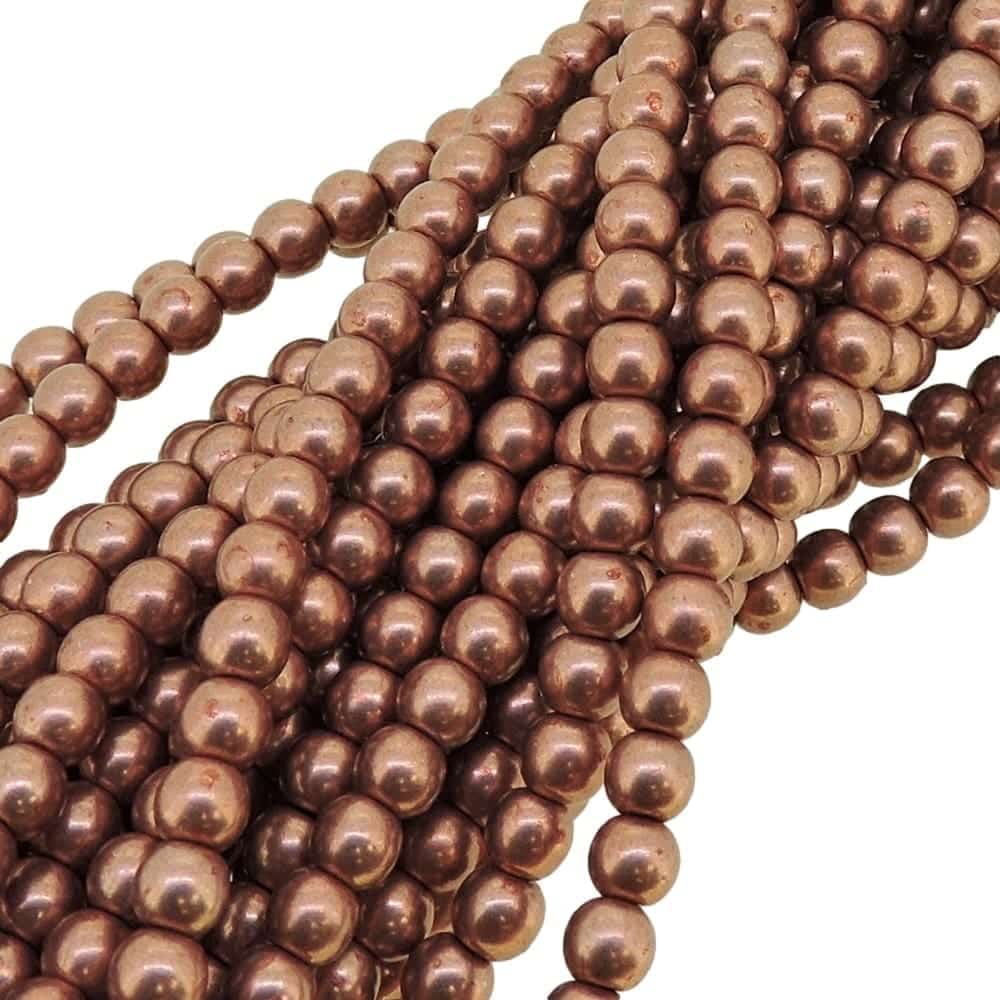 Czech Round Druk Beads 4mm – Saturated Metallic Blooming Dahlia 100pcs