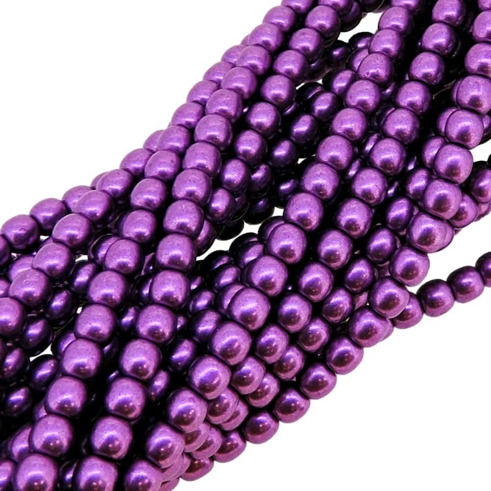 Czech Round Druk Beads 4mm – Saturated Metallic Spring Crocus 100pcs