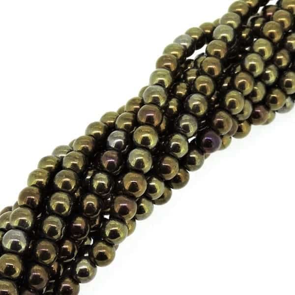 Czech Round Druk Beads 4mm – Brown Iris 100pcs